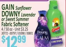 Jetro GAIN Sunflower, Downy Lavender or Sweet Summer Fabric Softener offer