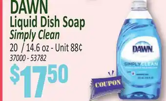Jetro DAWN Liquid Dish Soap Simply Clean offer