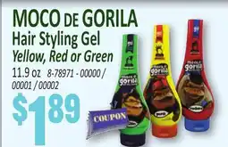 Jetro MOCO DE GORILA Hair Styling Gel Yellow, Red or Green offer