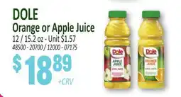 Jetro DOLE Orange or Apple Juice offer