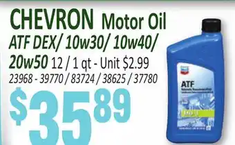 Jetro CHEVRON Motor Oil offer