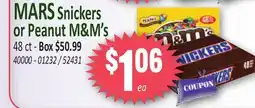 Jetro MARS Snickers or Peanut M&Ms offer
