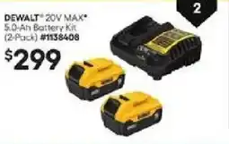 Lowe's Dewalt 20v max 5.0-ah battery kit offer