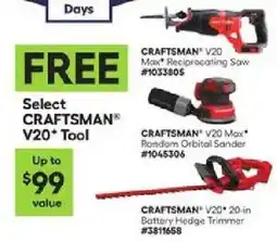 Lowe's CRAFTSMAN V20 Max Reciprocating Saw offer