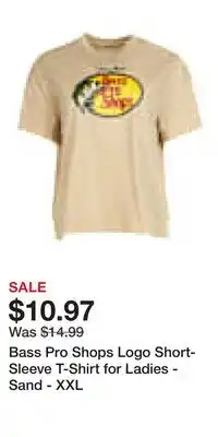 Cabela's Bass Pro Shops Logo Short-Sleeve T-Shirt for Ladies - Sand - XXL offer