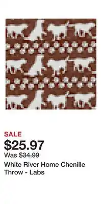 Cabela's White River Home Chenille Throw - Labs offer