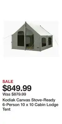 Cabela's Kodiak Canvas Stove-Ready 6-Person 10 x 10 Cabin Lodge Tent offer