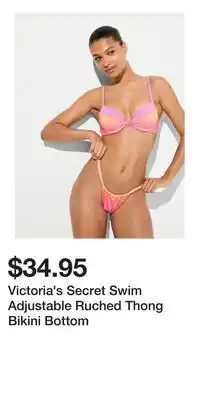 Victoria's Secret Victoria's Secret Swim Adjustable Ruched Thong Bikini Bottom offer