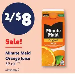 Family Dollar Minute Maid Orange Juice offer