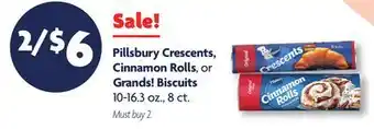 Family Dollar Pillsbury Crescents, Cinnamon Rolls, or Grands! Biscuits offer