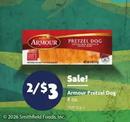 Family Dollar Armour Pretzel Dog offer