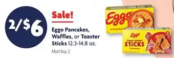 Family Dollar Eggo Pancakes, Waffles, or Toaster Sticks offer