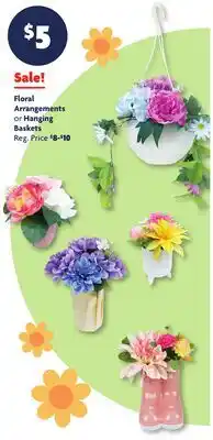 Family Dollar Floral Arrangements or Hanging Baskets offer