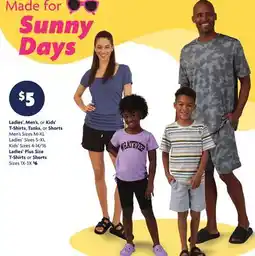 Family Dollar Ladies', Men's, or Kids' T‑Shirts, Tanks, or Shorts offer