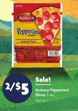 Family Dollar Armour Pepperoni Slices offer