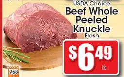 Supremo Foods Inc USDA Choice Beef Whole Peeled Knuckle offer