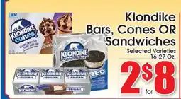 Supremo Foods Inc Klondike Bars, Cones OR Sandwiches offer