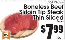 Supremo Foods Inc USDA Choice Boneless Beef Sirloin Tip Steak Thin Sliced offer