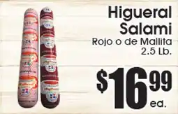 Supremo Foods Inc Higueral Salami Rojo o de Mallita offer