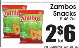 Supremo Foods Inc Zambos Snacks offer