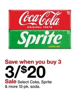 Target Sale Select Coke, Sprite & more 12-pk. soda offer
