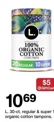 Target L. 30-ct. regular & super tampons offer