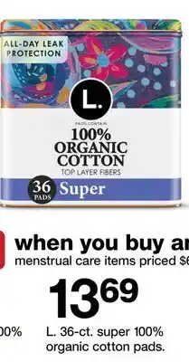 Target L. 36-ct. super 100% organic cotton pads offer