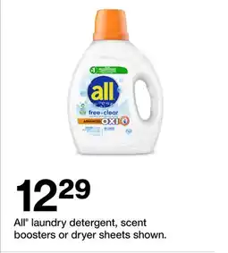 Target All laundry detergent, scent boosters or dryer sheets shown offer
