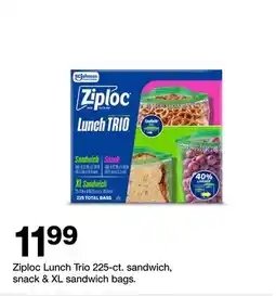 Target Ziploc Lunch Trio 225-ct. sandwich, snack & XL sandwich bags offer