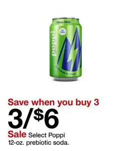 Target Sale Select Poppi 12-oz. prebiotic soda offer