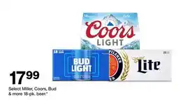 Target Select Miller, Coors, Bud & more 18-pk. beer offer
