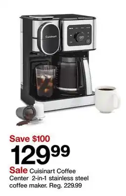 Target Cuisinart Coffee Center 2-in-1 stainless steel coffee maker offer