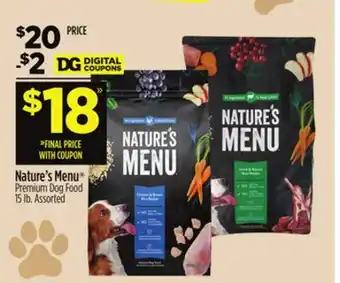 Dollar General Nature's Menu Premium Dog Food offer