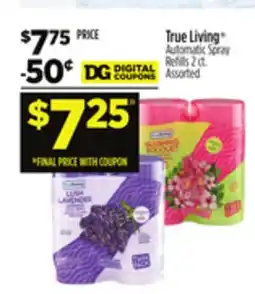 Dollar General True Living Automatic Spray Refills offer