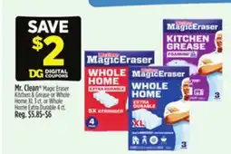 Dollar General Mr. Clean Magic Eraser Kitchen & Grease or Whole Home XL 3 ct, or Whole Home Extra Durable 4 ct offer
