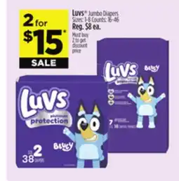 Dollar General Luvs Jumbo Diapers offer