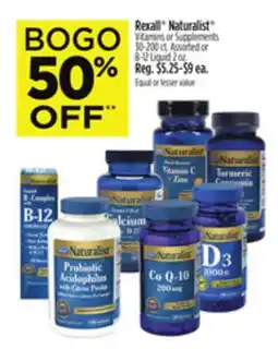 Dollar General Rexall Naturalist Vitamins or Supplements offer