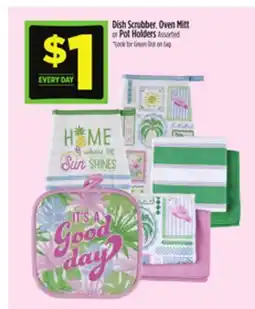 Dollar General Dish Scrubber, Oven Mitt or Pot Holders offer