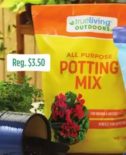 Dollar General True Living All Purpose Potting Soil, Professional Potting Mix with Fertilizer or Container Mix offer