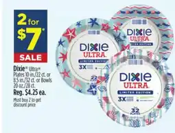 Dollar General Dixie Ultra Plates 10 in./22 ct. or 8.5 in./32 ct. or Bowls 20 oz./28 ct offer