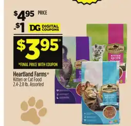 Dollar General Heartland Farms Kitten or Cat Food offer