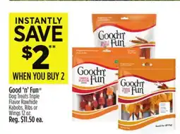 Dollar General Good 'n' Fun Dog Treats Triple Flavor Rawhide Kabobs, Ribs or Wings offer