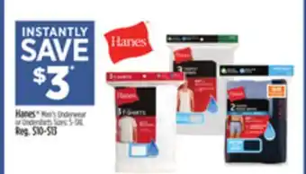 Dollar General Hanes Men's Underwear or Undershirts offer