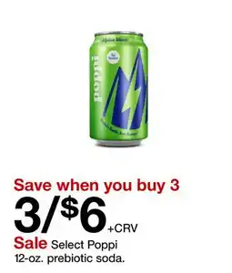 Target Select Poppi 12-oz. prebiotic soda offer
