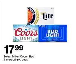 Target Select Miller, Coors, Bud & more 24-pk. beer offer