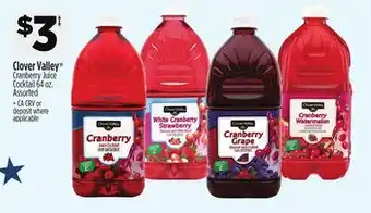 Dollar General Clover Valley Cranberry Juice Cocktail offer