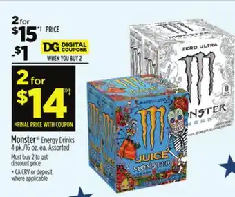 Dollar General Monster Energy Drinks offer