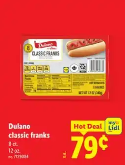 Lidl Dulano classic franks offer