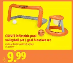 Lidl CRIVIT inflatable pool volleyball set / goal & basket set offer