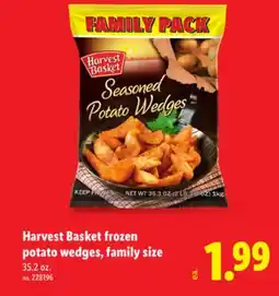 Lidl Harvest Basket frozen potato wedges, family size offer